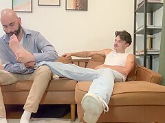 Licking master stinky feet cuming