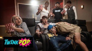 TWINKPOP – Getting Hot And Nasty In The Movie Theater With Dante Colle, Michael Boston & Troye Dean